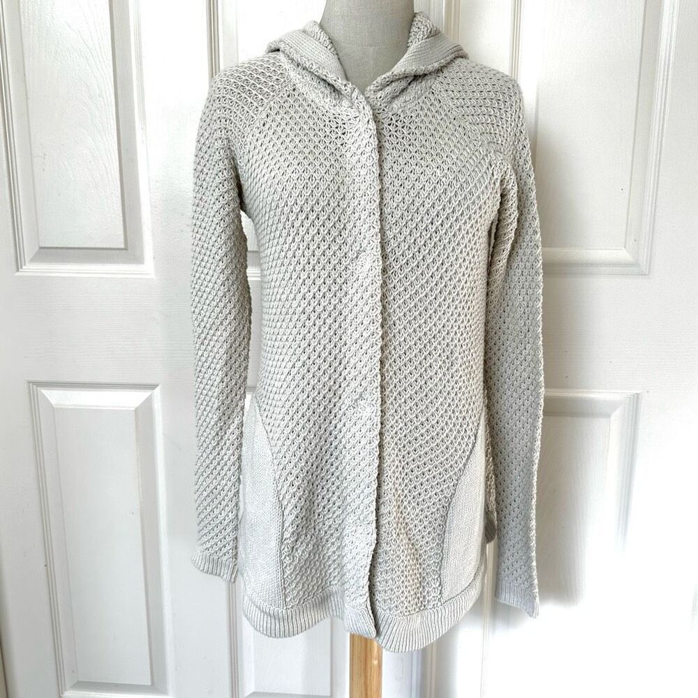 Sparrow Anthropologie ivory hooded sweater